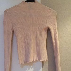 Pink, long-sleeve, turtleneck sweater